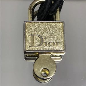 Vintage Christian Dior Padlock Bag Charm Gold Tone